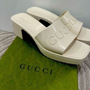 Gucci Mystic White Rubber Slides